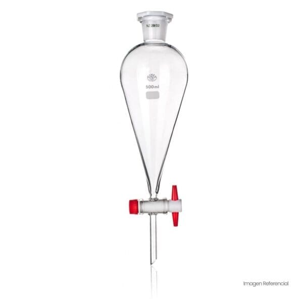 Embudo de Decantación 500 Ml Llave Teflón