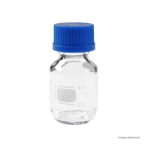 Frasco Tipo Schott tapa rosca azul 50mL