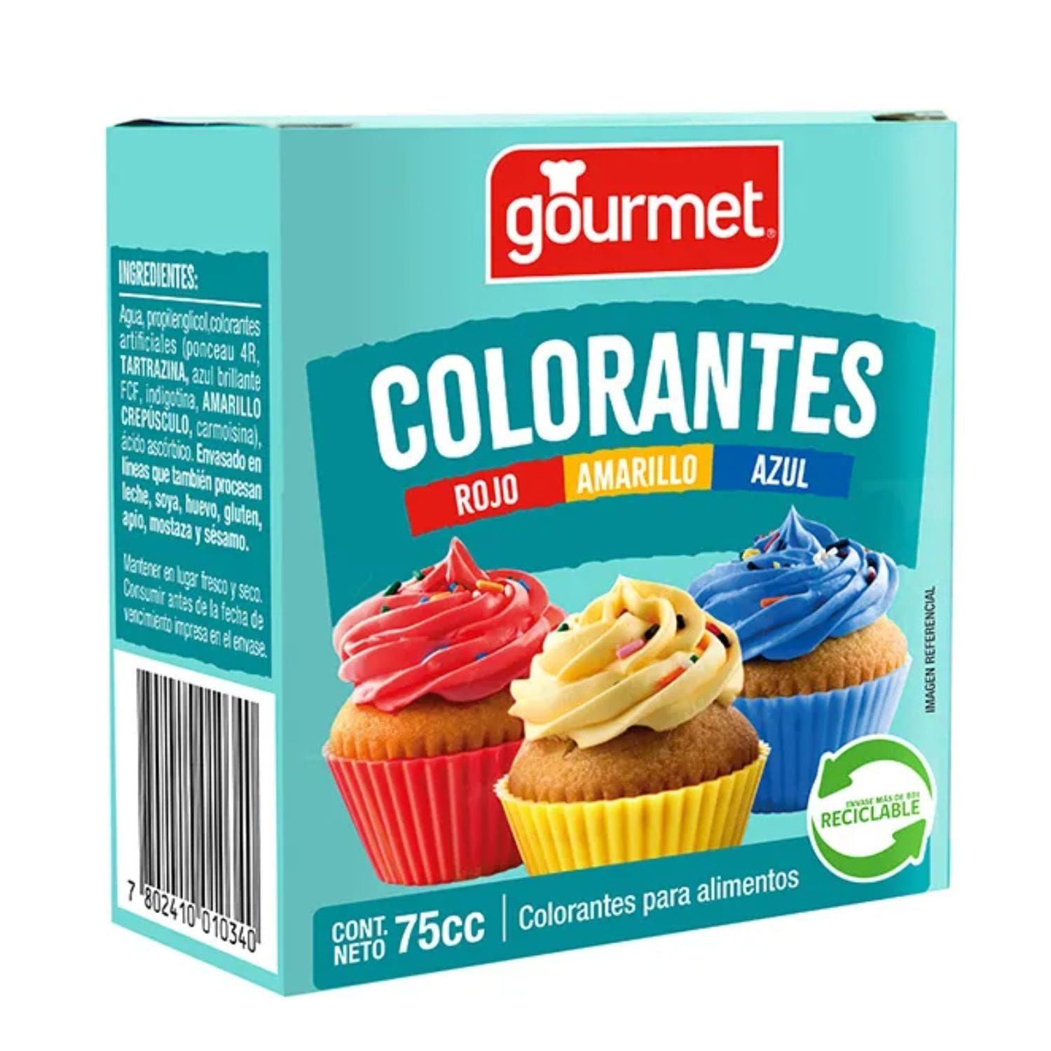 Colorante Vegetal Set De 3 Unidades Gourmet