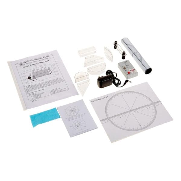 Set óptico con láser y disco – 7 piezas con fuente de luz