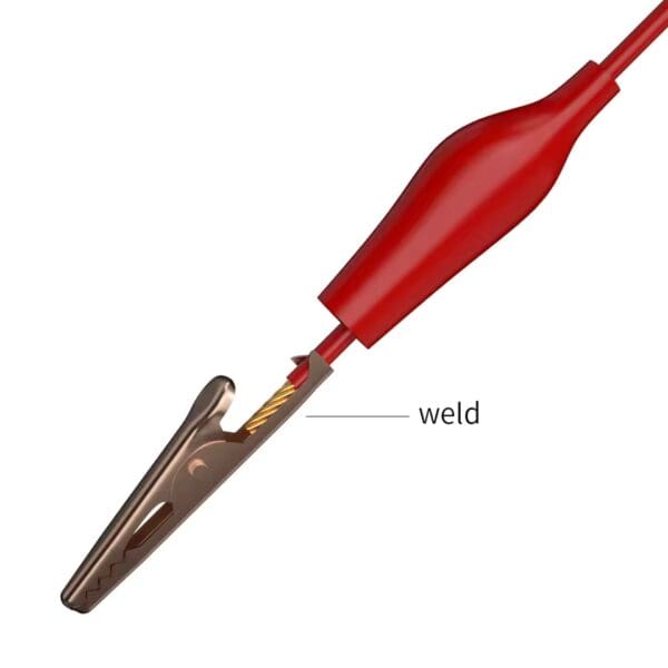 Cable Banana–Pinza Caimán 4 mm Chapado Oro – 1 m - Image 3