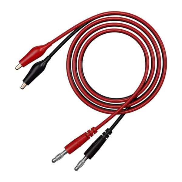 Cable Banana–Pinza Caimán 4 mm Chapado Oro – 1 m