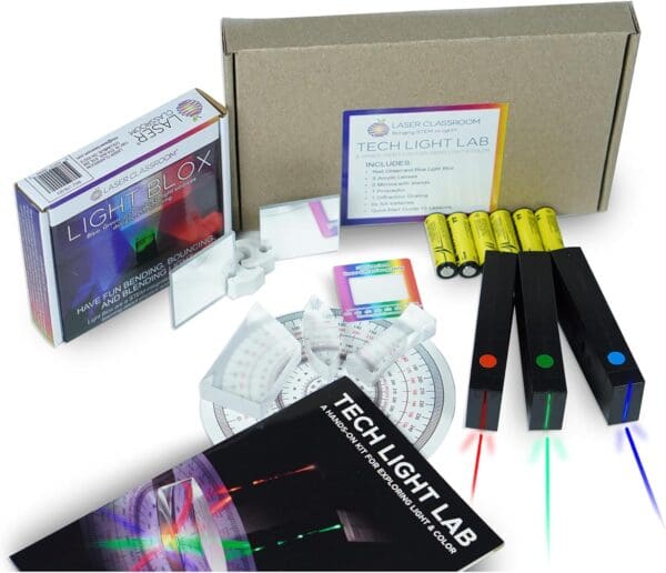 Tech Light Lab – Kit Óptico LED RGB para Reflexión y Refracción